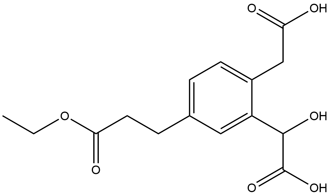 2-(Carboxymethyl)-5-(3-ethoxy-3-oxopropyl)mandelic acid Structure