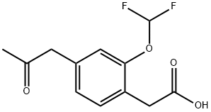 2-(Difluoromethoxy)-4-(2-oxopropyl)phenylacetic acid Structure