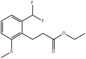 Ethyl 3-(2-(difluoromethyl)-6-(methylthio)phenyl)propanoate Structure