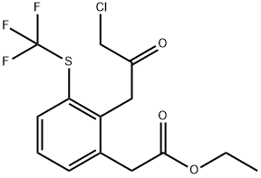 Ethyl 2-(3-chloro-2-oxopropyl)-3-(trifluoromethylthio)phenylacetate Structure