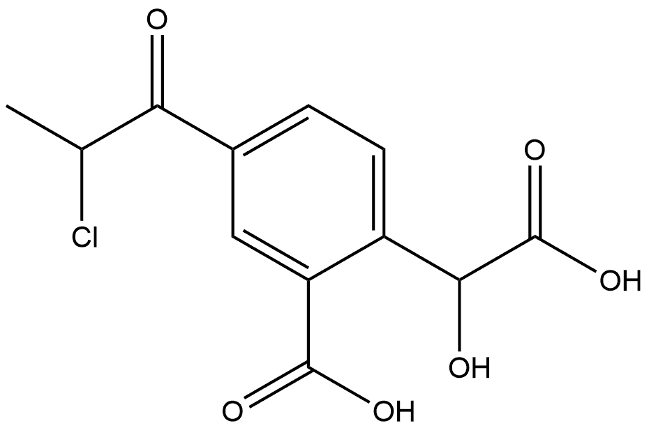 2-Carboxy-4-(2-chloropropanoyl)mandelic acid Structure