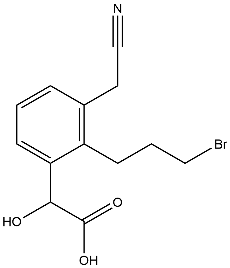 2-(3-Bromopropyl)-3-(cyanomethyl)mandelic acid Structure