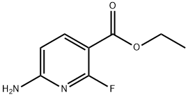3-Pyridinecarboxylic acid, 6-amino-2-fluoro-, ethyl ester 구조식 이미지