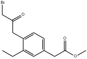 Methyl 4-(3-bromo-2-oxopropyl)-3-ethylphenylacetate Structure