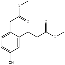 Methyl 4-hydroxy-2-(3-methoxy-3-oxopropyl)phenylacetate Structure