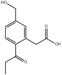 5-(Hydroxymethyl)-2-propionylphenylacetic acid Structure