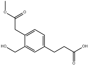 Methyl 4-(2-carboxyethyl)-2-(hydroxymethyl)phenylacetate Structure