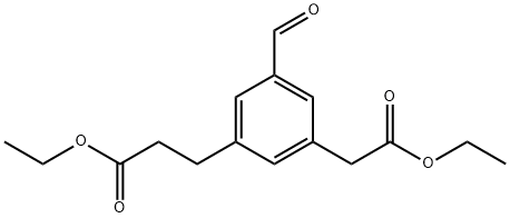 Ethyl 3-(3-ethoxy-3-oxopropyl)-5-formylphenylacetate Structure