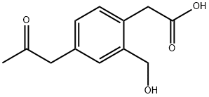 2-(Hydroxymethyl)-4-(2-oxopropyl)phenylacetic acid Structure