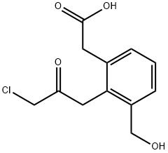 2-(3-Chloro-2-oxopropyl)-3-(hydroxymethyl)phenylacetic acid Structure