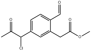 Methyl 5-(1-chloro-2-oxopropyl)-2-formylphenylacetate Structure