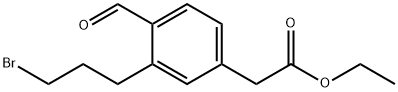 Ethyl 3-(3-bromopropyl)-4-formylphenylacetate Structure