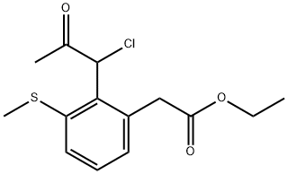 Ethyl 2-(1-chloro-2-oxopropyl)-3-(methylthio)phenylacetate Structure