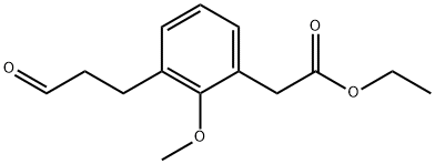 Ethyl 2-methoxy-3-(3-oxopropyl)phenylacetate Structure