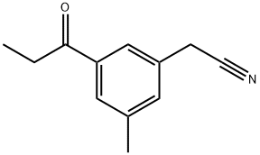 3-Methyl-5-propionylphenylacetonitrile Structure