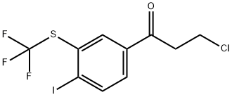 3-Chloro-1-(4-iodo-3-(trifluoromethylthio)phenyl)propan-1-one Structure