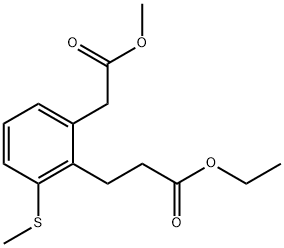 Methyl 2-(3-ethoxy-3-oxopropyl)-3-(methylthio)phenylacetate Structure