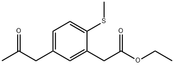 Ethyl 2-(methylthio)-5-(2-oxopropyl)phenylacetate Structure