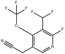 3-(Difluoromethyl)-2-fluoro-4-(trifluoromethoxy)pyridine-5-acetonitrile Structure