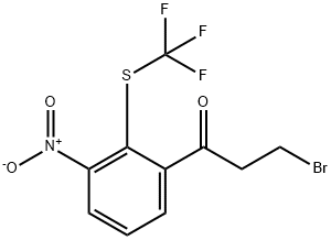 3-Bromo-1-(3-nitro-2-(trifluoromethylthio)phenyl)propan-1-one Structure