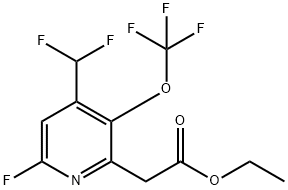 Ethyl 4-(difluoromethyl)-6-fluoro-3-(trifluoromethoxy)pyridine-2-acetate Structure