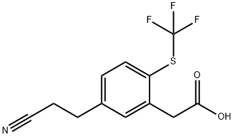 5-(2-Cyanoethyl)-2-(trifluoromethylthio)phenylacetic acid Structure