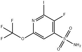 3-Fluoro-2-iodo-6-(trifluoromethoxy)pyridine-4-sulfonamide Structure