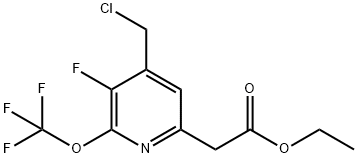 Ethyl 4-(chloromethyl)-3-fluoro-2-(trifluoromethoxy)pyridine-6-acetate 구조식 이미지