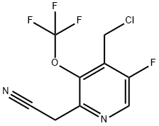 4-(Chloromethyl)-5-fluoro-3-(trifluoromethoxy)pyridine-2-acetonitrile Structure