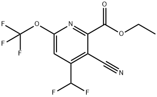 Ethyl 3-cyano-4-(difluoromethyl)-6-(trifluoromethoxy)pyridine-2-carboxylate Structure