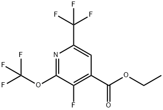 Ethyl 3-fluoro-2-(trifluoromethoxy)-6-(trifluoromethyl)pyridine-4-carboxylate Structure