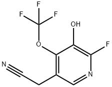 2-Fluoro-3-hydroxy-4-(trifluoromethoxy)pyridine-5-acetonitrile Structure