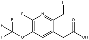 2-Fluoro-6-(fluoromethyl)-3-(trifluoromethoxy)pyridine-5-acetic acid Structure