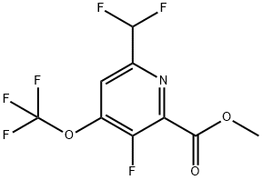 Methyl 6-(difluoromethyl)-3-fluoro-4-(trifluoromethoxy)pyridine-2-carboxylate Structure