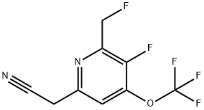 3-Fluoro-2-(fluoromethyl)-4-(trifluoromethoxy)pyridine-6-acetonitrile Structure