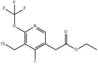 Ethyl 3-(chloromethyl)-4-iodo-2-(trifluoromethoxy)pyridine-5-acetate Structure