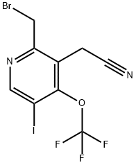 2-(Bromomethyl)-5-iodo-4-(trifluoromethoxy)pyridine-3-acetonitrile Structure