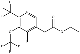 Ethyl 4-fluoro-3-(trifluoromethoxy)-2-(trifluoromethyl)pyridine-5-acetate Structure