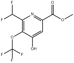 Methyl 2-(difluoromethyl)-4-hydroxy-3-(trifluoromethoxy)pyridine-6-carboxylate Structure