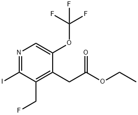 Ethyl 3-(fluoromethyl)-2-iodo-5-(trifluoromethoxy)pyridine-4-acetate Structure
