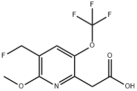 3-(Fluoromethyl)-2-methoxy-5-(trifluoromethoxy)pyridine-6-acetic acid Structure