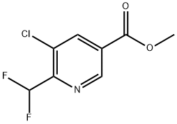 3-Pyridinecarboxylic acid, 5-chloro-6-(difluoromethyl)-, methyl ester Structure