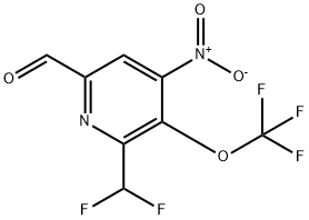 2-(Difluoromethyl)-4-nitro-3-(trifluoromethoxy)pyridine-6-carboxaldehyde Structure