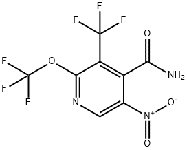 5-Nitro-2-(trifluoromethoxy)-3-(trifluoromethyl)pyridine-4-carboxamide Structure