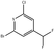 Pyridine, 2-bromo-6-chloro-4-(difluoromethyl)- Structure