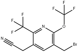 3-(Bromomethyl)-2-(trifluoromethoxy)-6-(trifluoromethyl)pyridine-5-acetonitrile Structure