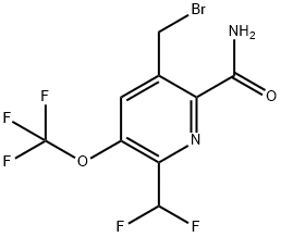 5-(Bromomethyl)-2-(difluoromethyl)-3-(trifluoromethoxy)pyridine-6-carboxamide Structure