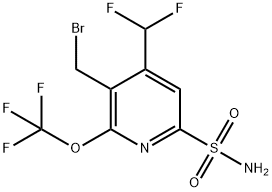 3-(Bromomethyl)-4-(difluoromethyl)-2-(trifluoromethoxy)pyridine-6-sulfonamide Structure