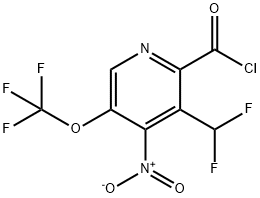 3-(Difluoromethyl)-4-nitro-5-(trifluoromethoxy)pyridine-2-carbonyl chloride Structure