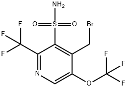 4-(Bromomethyl)-5-(trifluoromethoxy)-2-(trifluoromethyl)pyridine-3-sulfonamide Structure